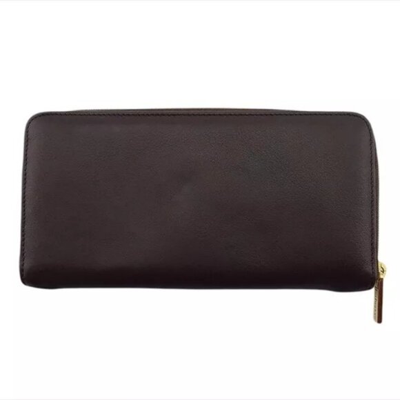 BURBERRY Round Zipper Wallet Leather Auth Used - Picture 3 of 7